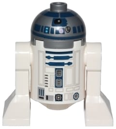 Astromech Droid, R2-D2 - Flat Silver Head, Lavender Dots and Small Receptor