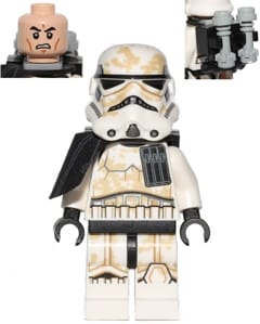 Source: BrickLink Sandtrooper - Black Pauldron, Ammo Pouch, Dirt Stains, Survival Backpack