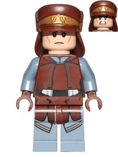 Source: BrickLink Naboo Security Officer - Reddish Brown and Sand Blue Uniform, Light Nougat Head, Hat with Neck Protector
