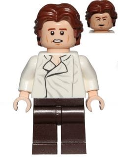 Han Solo - White Shirt with Wrinkles on Front, Dark Brown Legs, Wavy Hair