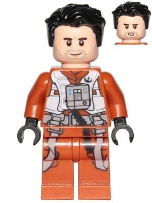 Source: BrickLink Poe Dameron (Pilot Jumpsuit, Hair Swept Left Tousled)