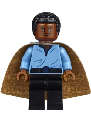 Source: BrickLink Lando Calrissian, Cloud City Outfit (Coiled Texture Hair)