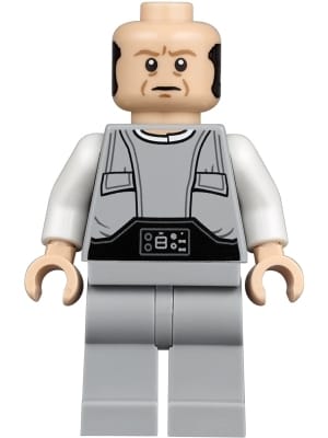 Source: BrickLink Lobot - Light Bluish Gray Uniform, Light Nougat Head, Dark Orange Eyebrows
