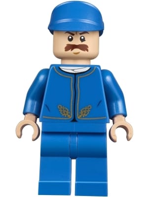 Source: BrickLink Bespin Guard - Light Nougat Head, Detailed Gold Trim, Moustache