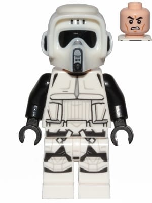 Imperial Scout Trooper - Male, Dual Molded Helmet, Light Nougat Head, Scowl