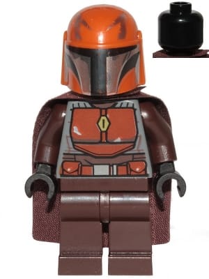 Mandalorian Tribe Warrior (Pen Varad) - Male, Dark Brown Cape, Dark Orange Helmet