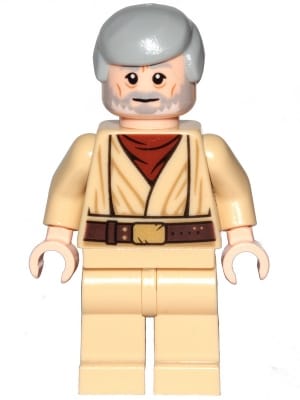 Obi-Wan Kenobi - Old, Light Bluish Gray Hair, Beard with White Highlights