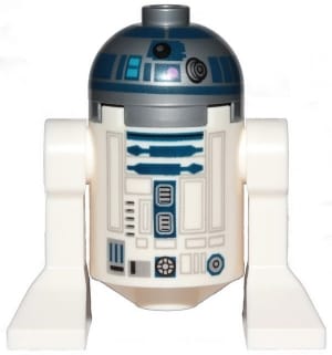 Astromech Droid, R2-D2 - Flat Silver Head, Dark Pink Dots and Large Receptor