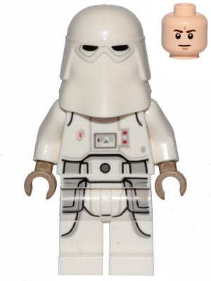 Source: BrickLink Snowtrooper, Printed Legs, Dark Tan Hands, Frown