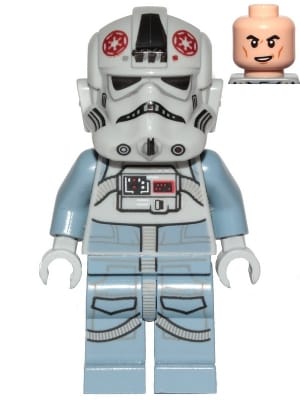 Source: BrickLink AT-AT Driver - Dark Red Imperial Logo, Cheek Lines, Smile