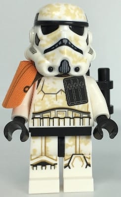 Sandtrooper Squad Leader (Captain) - Dual Molded Helmet, Orange Pauldron, Ammo Pouch, Dirt Stains, Survival Backpack, Frown