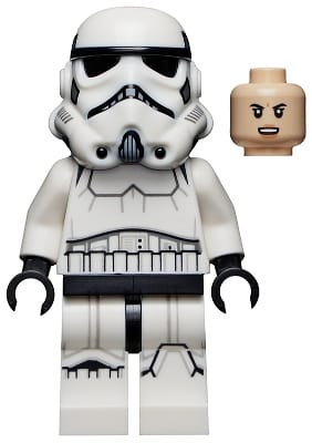 Imperial Stormtrooper - Female, Dual Molded Helmet with Light Bluish Gray Panels on Back, Light Nougat Head, Angry Smile