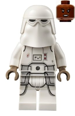Snowtrooper - Male, Printed Legs, Dark Tan Hands, Reddish Brown Head, Grimace