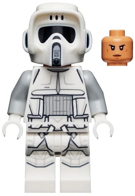 Source: BrickLink Imperial Scout Trooper, Hoth - Female, Dual Molded Helmet, Nougat Head, Smirk