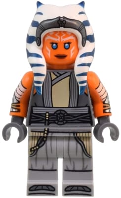 Ahsoka Tano (Adult) - Dark Bluish Gray Vest, Tan Tunic, Printed Arms, Light Bluish Gray Legs