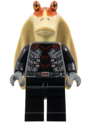 Jar Jar Binks - Black Outfit, Printed Head with Dark Orange Top (Darth Jar Jar)