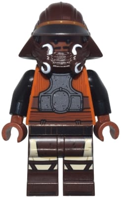 Source: BrickLink Lando Calrissian - Skiff Guard, Dark Brown Printed Legs