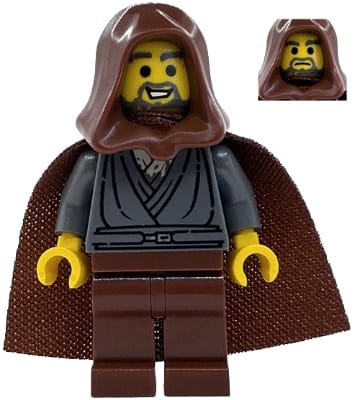 Jedi Bob (Bobarian Afol) - Dark Bluish Gray Tunic, Reddish Brown Hood and Cape