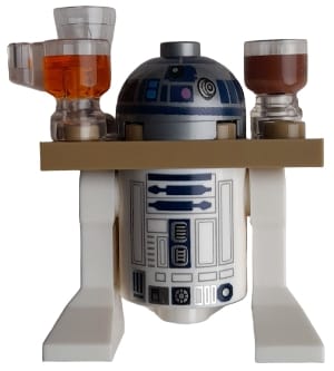 Astromech Droid, R2-D2 - Dark Tan Serving Tray, Flat Silver Head