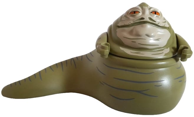 Source: BrickLink Jabba the Hutt - Olive Green, Tan Face, Dark Bluish Gray Wrinkles