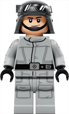 Imperial AT-ST Driver - Helmet with Molded Goggles, Light Bluish Gray Jumpsuit with Silver Dot, Printed Arms, Printed Legs
