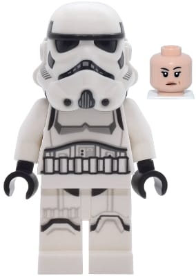 Imperial Stormtrooper - Female, Dual Molded Helmet with Light Bluish Gray Panels on Back, Shoulder Belts, Light Nougat Head