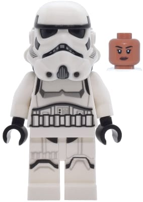 Imperial Stormtrooper - Female, Dual Molded Helmet with Light Bluish Gray Panels on Back, Shoulder Belts, Sienna Head