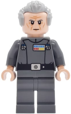 Grand Moff Wilhuff Tarkin - Dark Bluish Gray Uniform, Swept Back Hair, Dark Bluish Gray Eyebrows