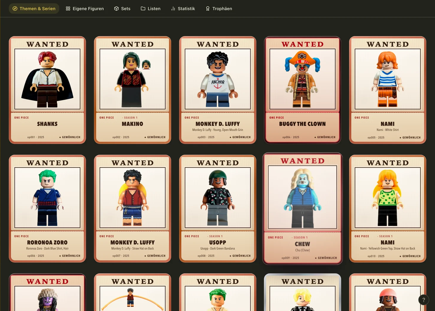 One Piece cards