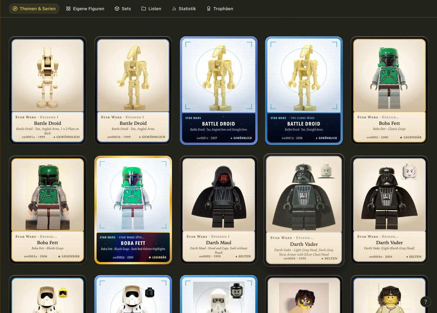 Star Wars cards