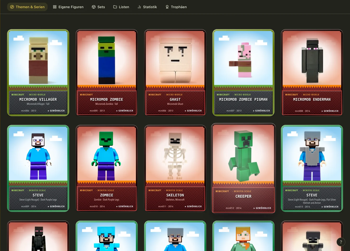 Minecraft cards
