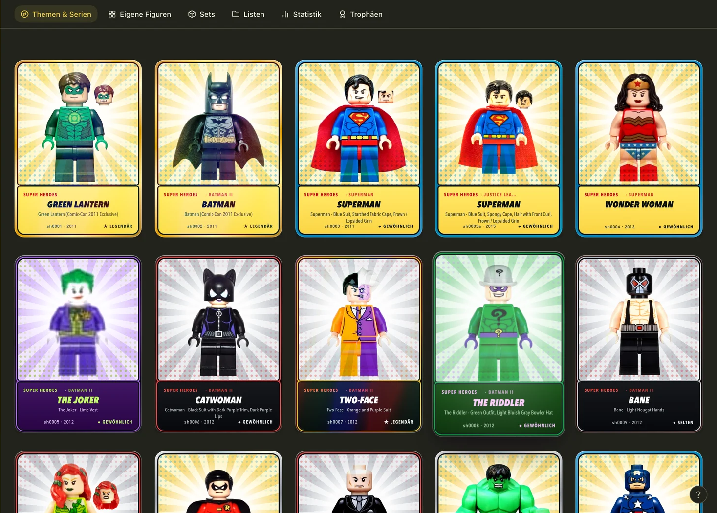 Super Heroes cards